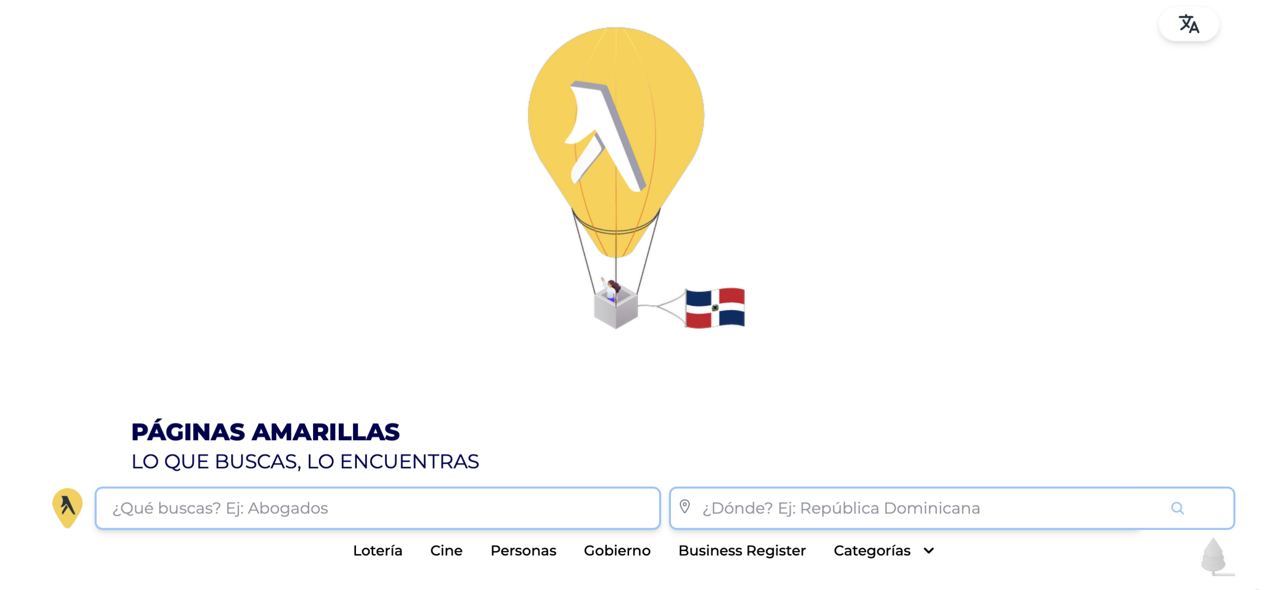 Paginas Amarillas app screenshot